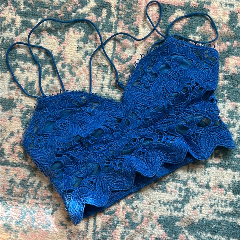 EUCFree People Blue Lace Bralette Sz S